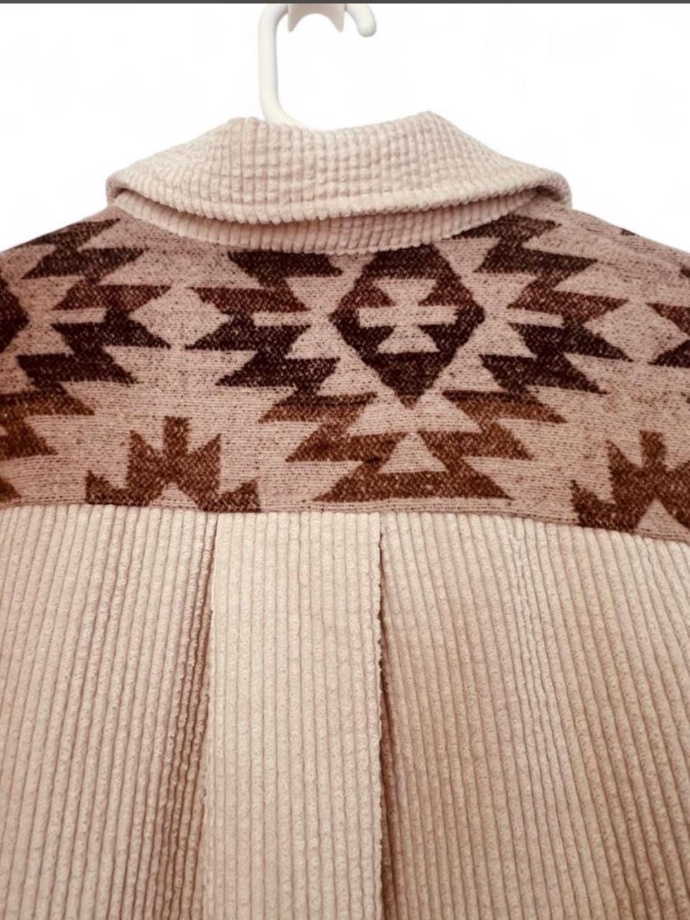 Boho Aztec-Print Cream Button Down  Shacket - Picture 6 of 8